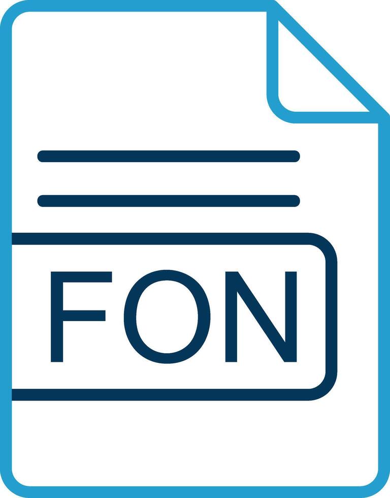 FON File Format Line Blue Two Color Icon vector