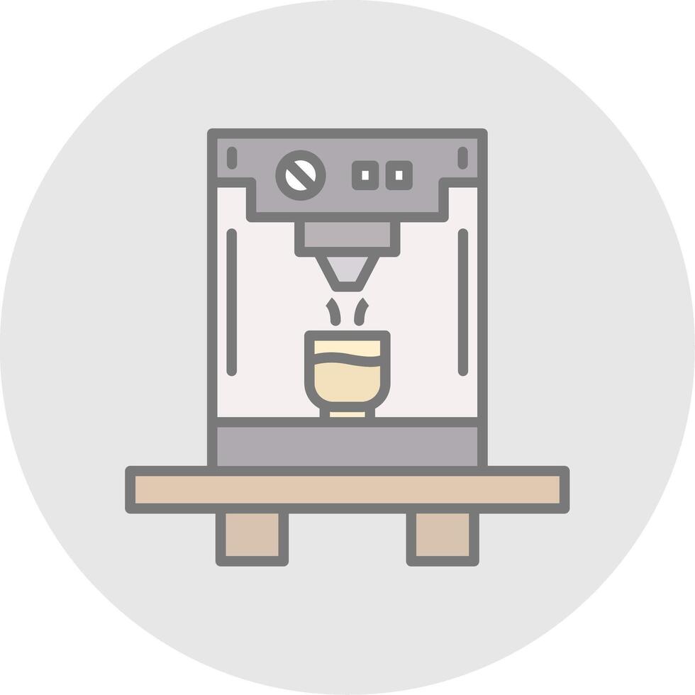 Coffee Machine Line Filled Light Icon vector