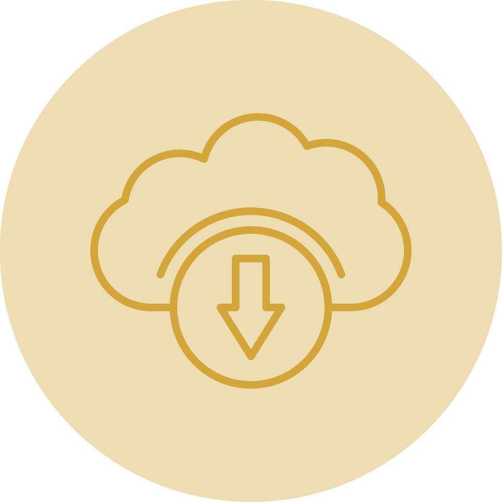 Cloud Services Line Yellow Circle Icon vector