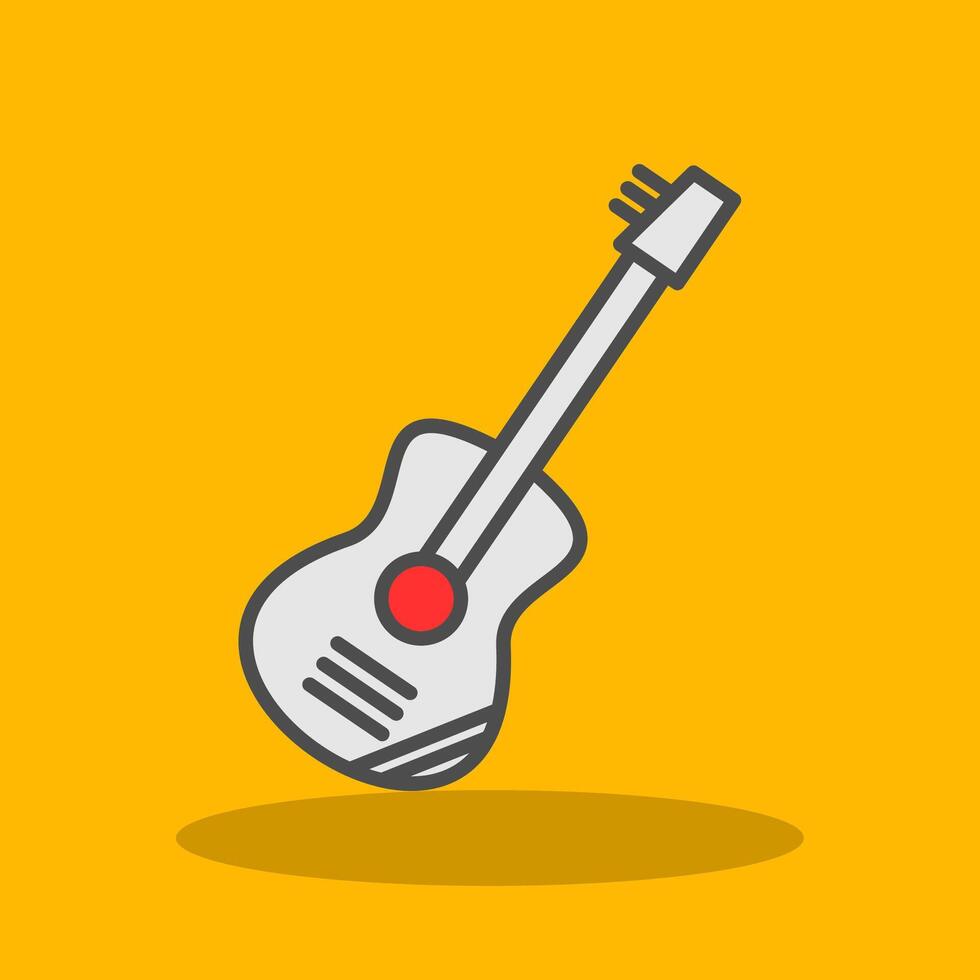 Guitar Filled Shadow Icon vector