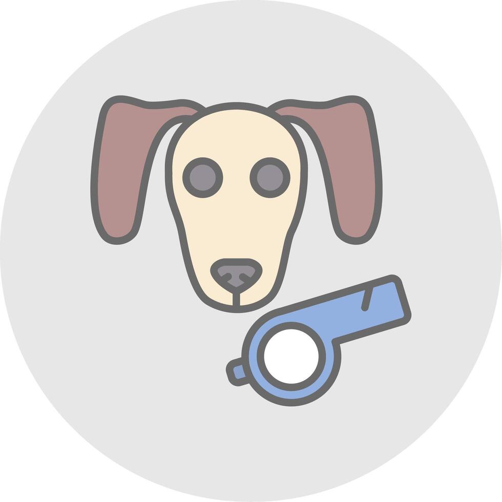 Dog Line Filled Light Icon vector