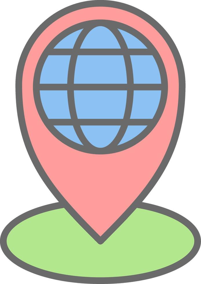 Local Line Filled Light Icon vector