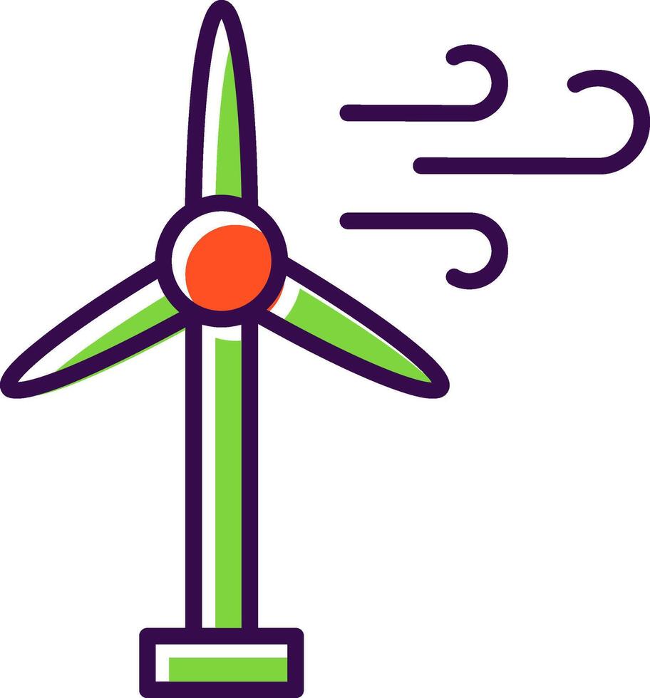 Wind Turbine filled Design Icon vector