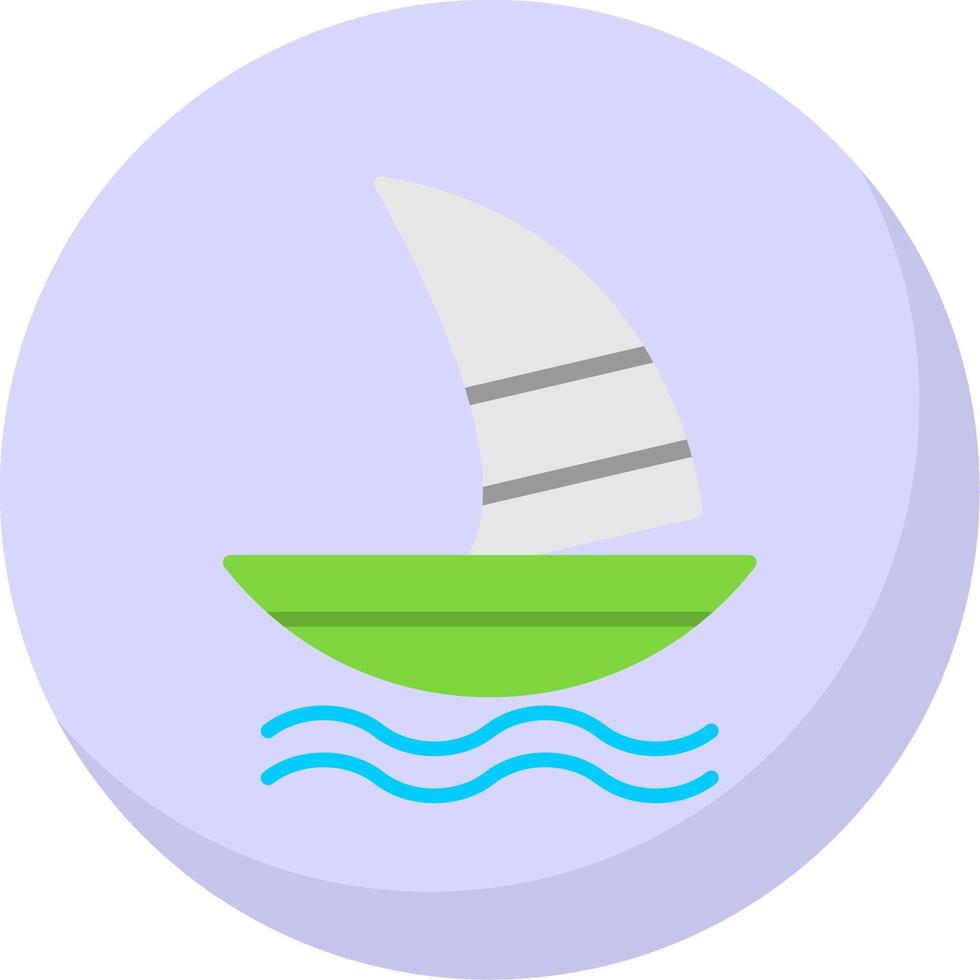 Windsurf Flat Bubble Icon vector