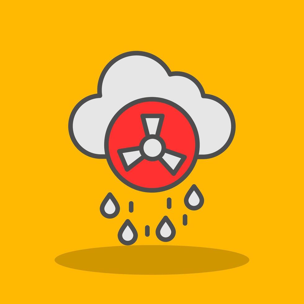 ácido lluvia lleno sombra icono vector