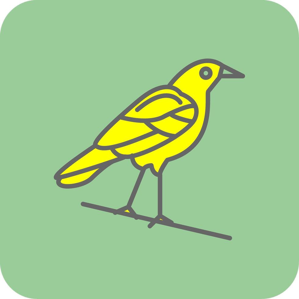 Crow Filled Yellow Icon vector