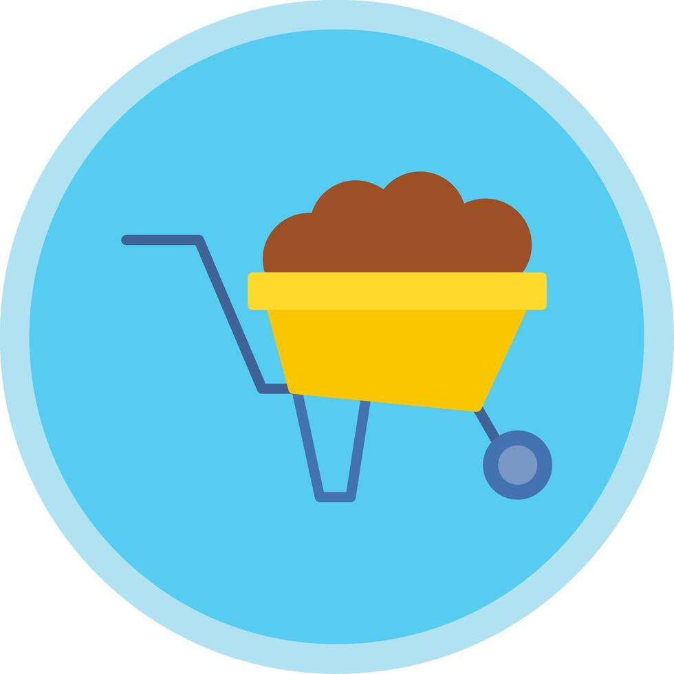 Wheelbarrow Flat Multi Circle Icon vector