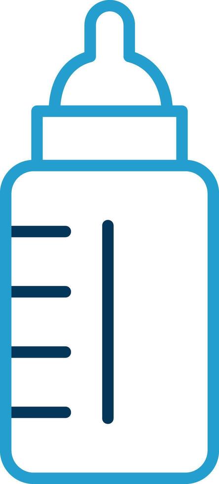 Baby Bottle Line Blue Two Color Icon vector