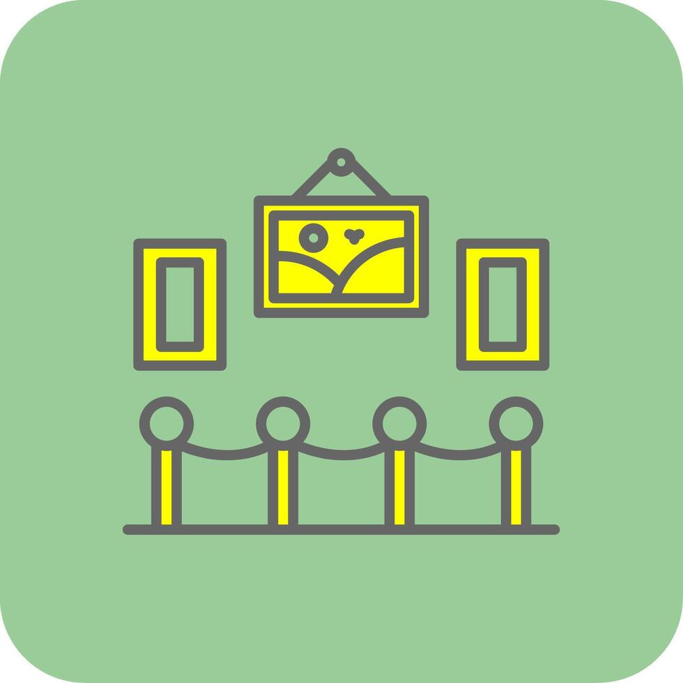 Art Gallery Filled Yellow Icon vector