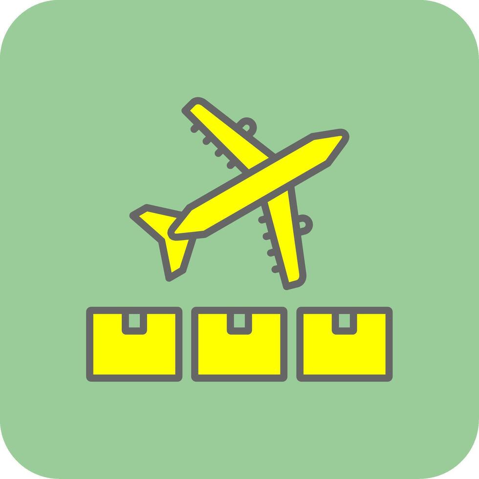 Ship By Air Filled Yellow Icon vector