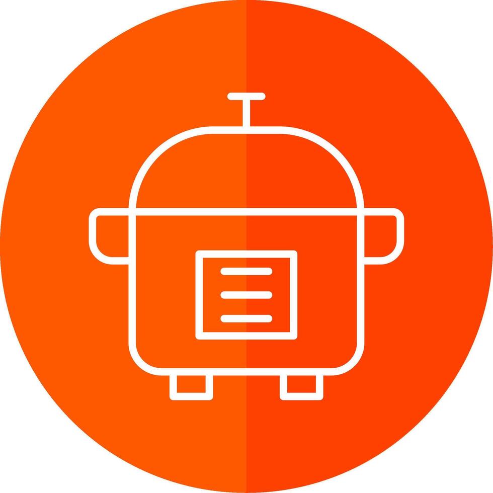 Slow Cooker Line Yellow White Icon vector