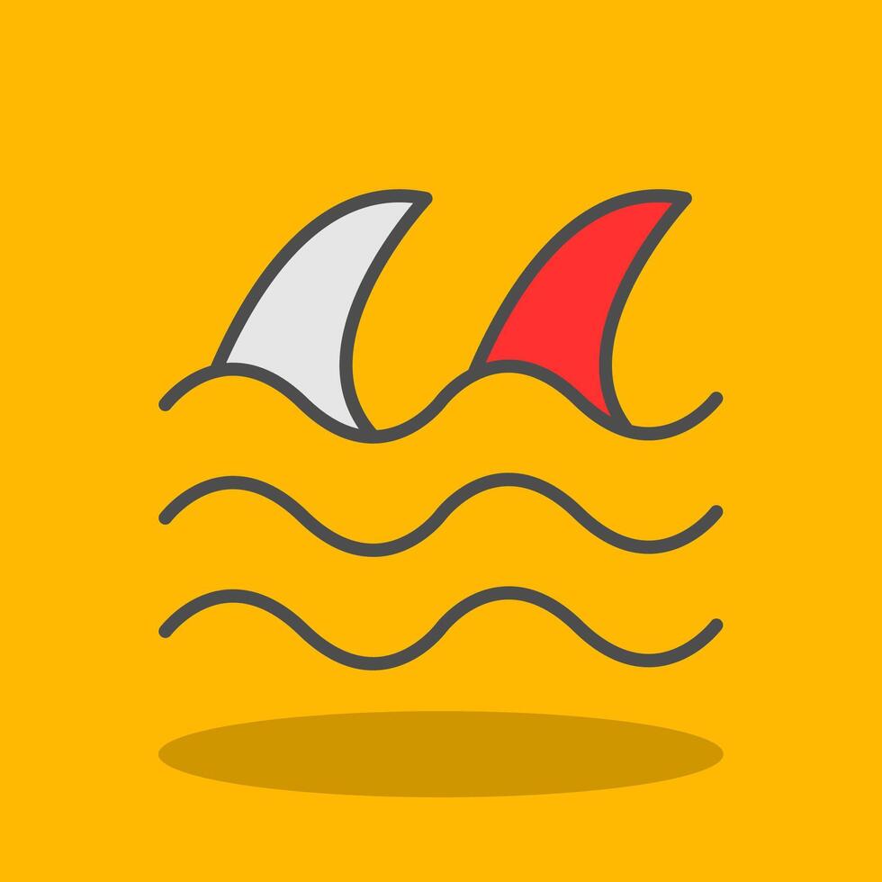 Wave Filled Shadow Icon vector