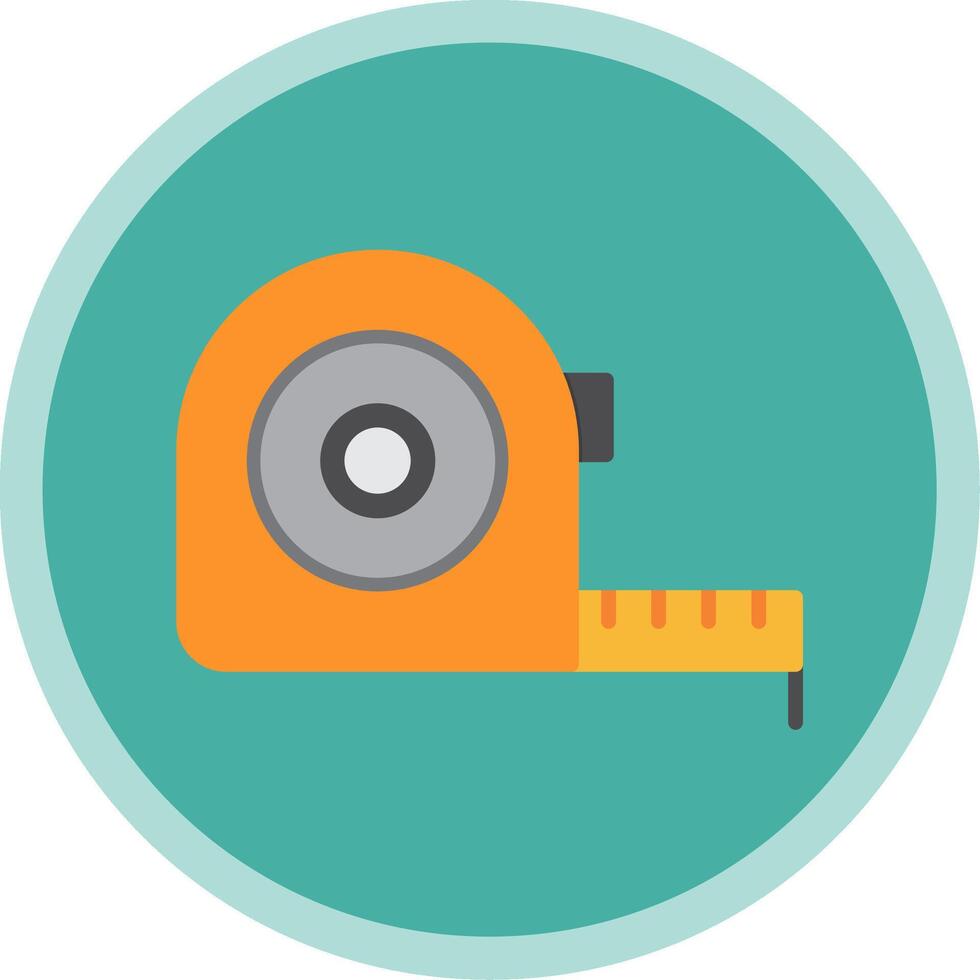 Measure Tape Flat Multi Circle Icon vector