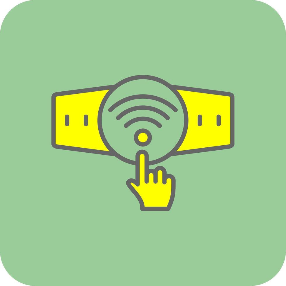 Touchscreen Filled Yellow Icon vector