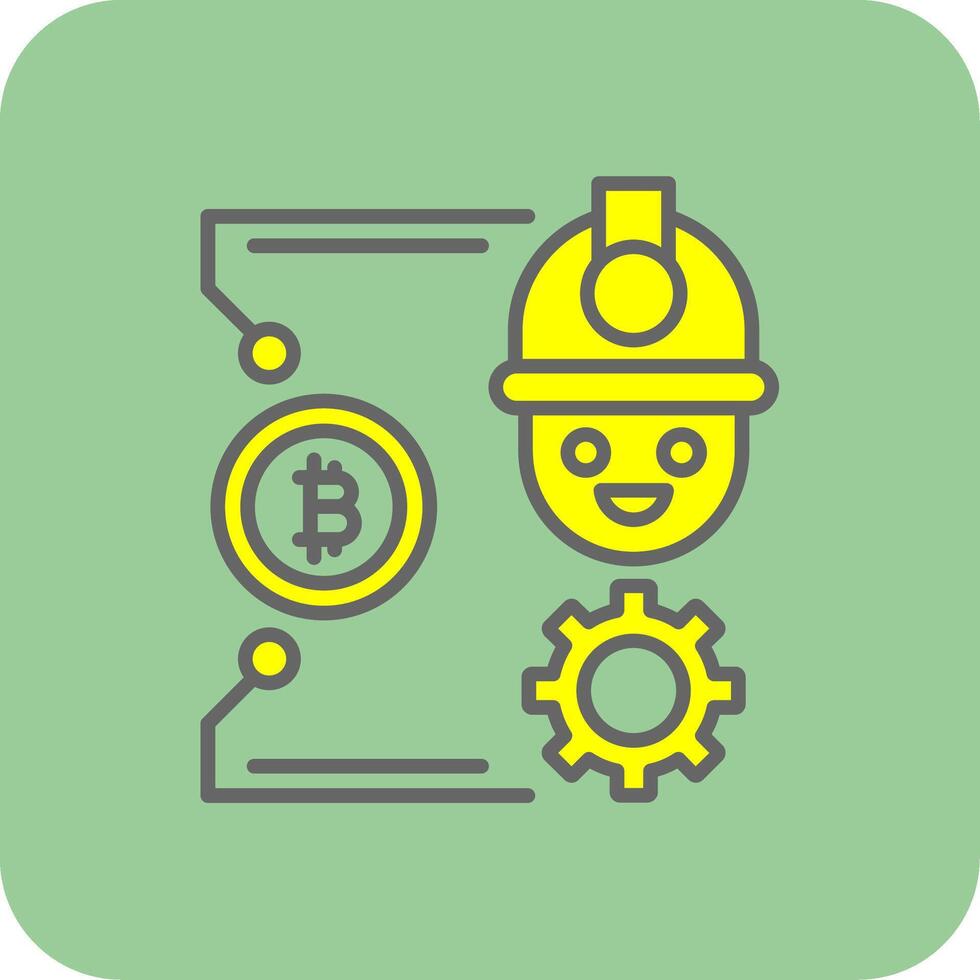 Bitcoin Craft Filled Yellow Icon vector