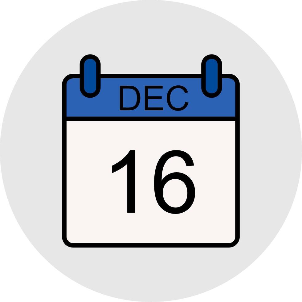 December Line Filled Light Icon vector