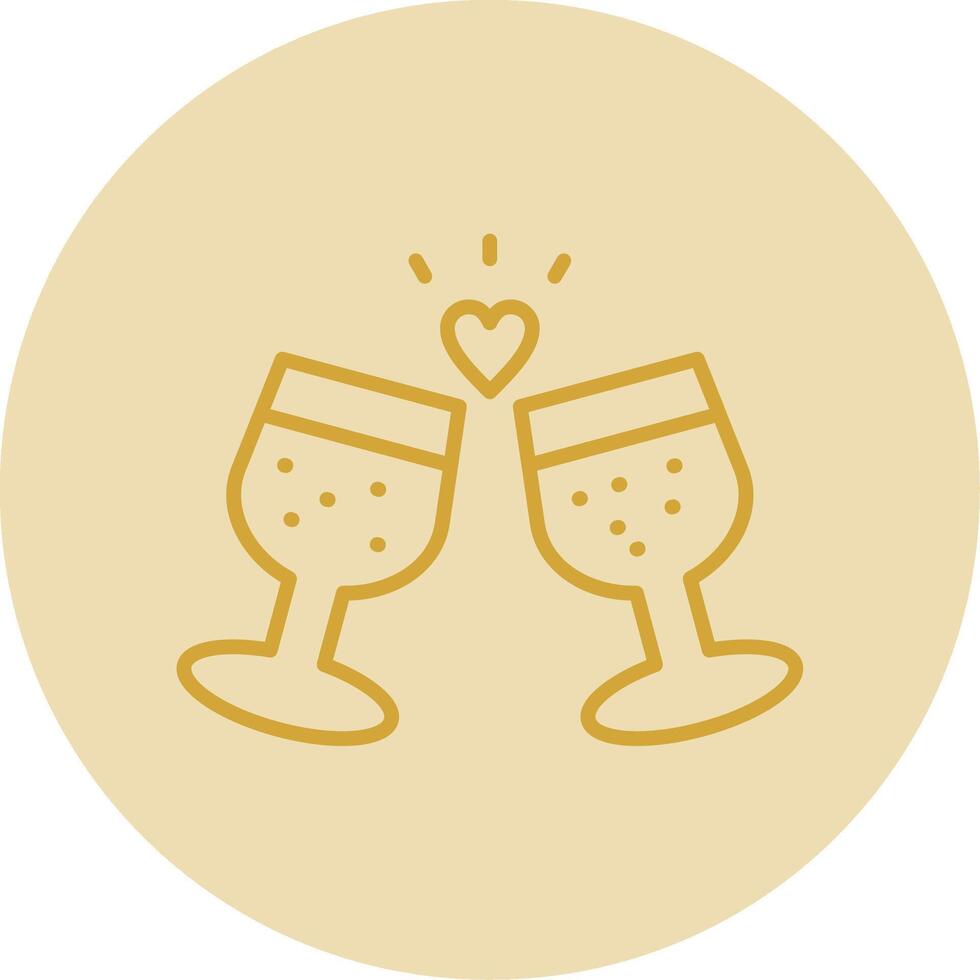 Brindis Line Yellow Circle Icon vector