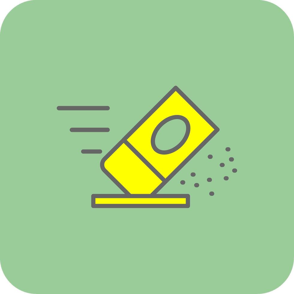 Eraser Filled Yellow Icon vector