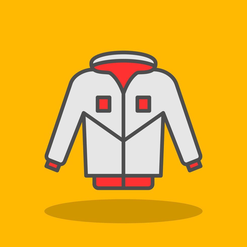 chaqueta lleno sombra icono vector