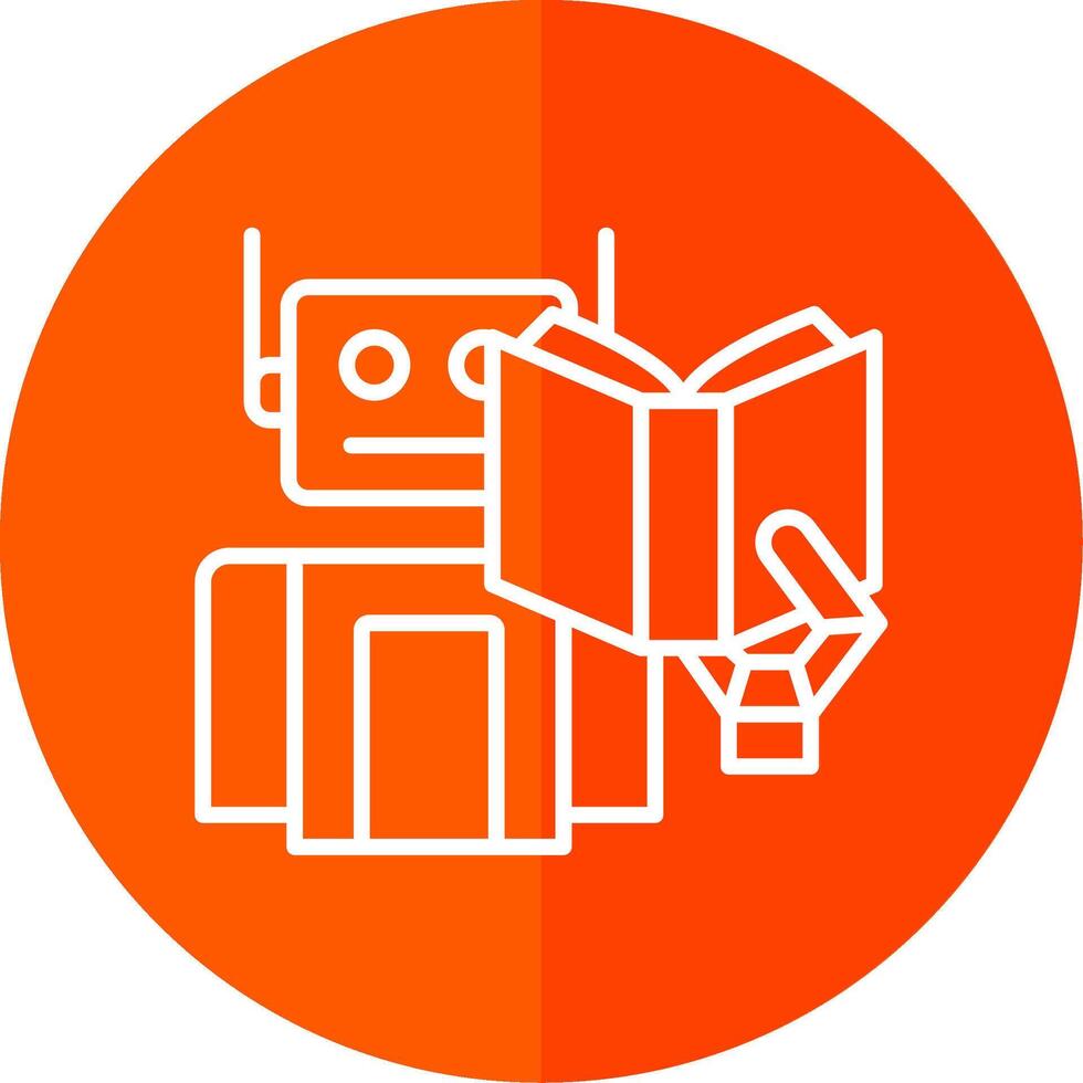 Robot Line Yellow White Icon vector