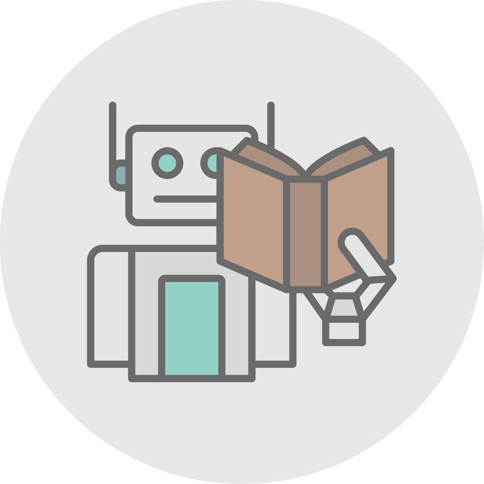 Robot Line Filled Light Icon vector