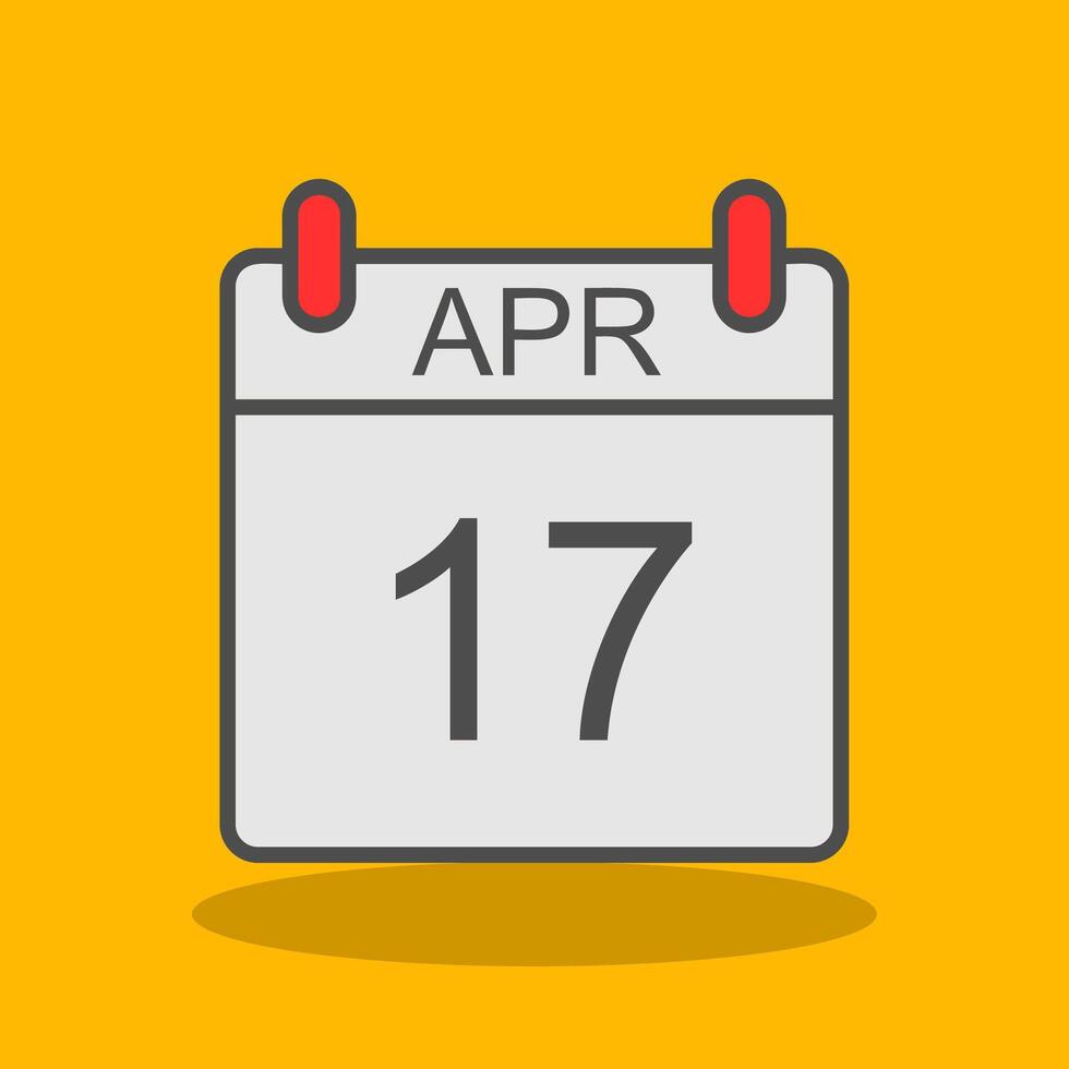 April Filled Shadow Icon vector