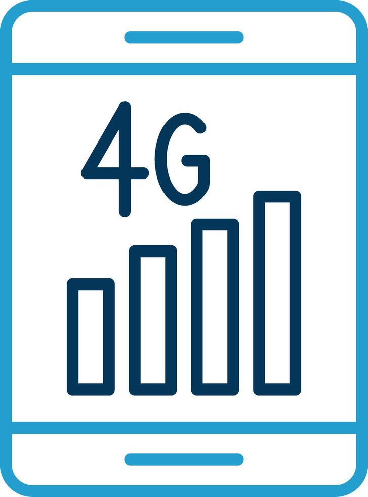 4g Line Blue Two Color Icon vector