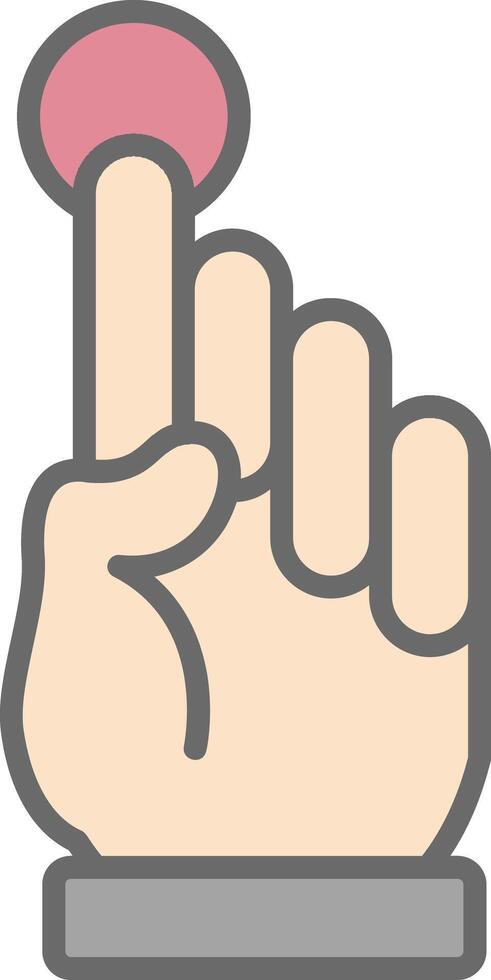 Pointing Up Line Filled Light Icon vector