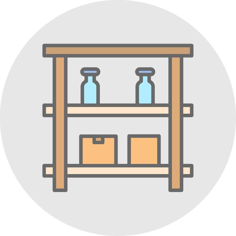 Shelves Line Filled Light Icon vector