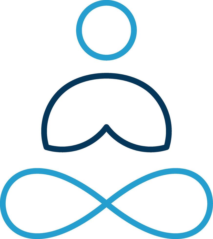 Yoga Line Blue Two Color Icon vector