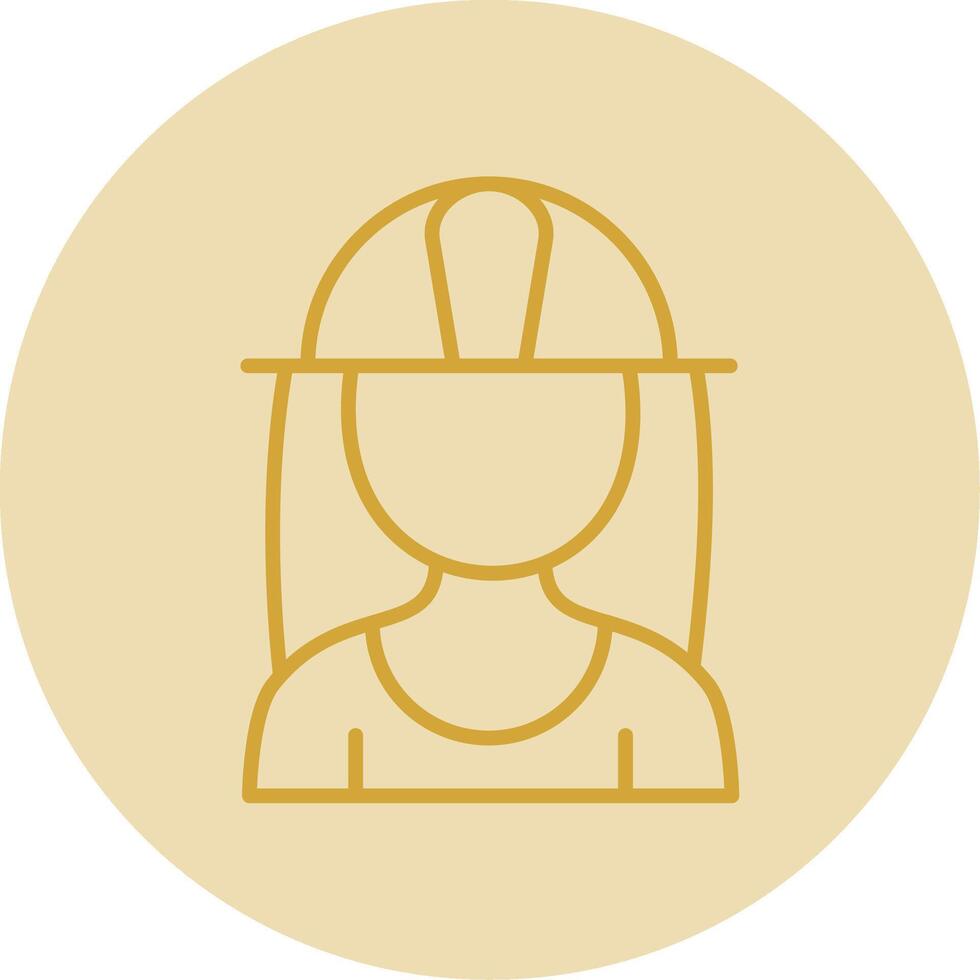 Architect Line Yellow Circle Icon vector
