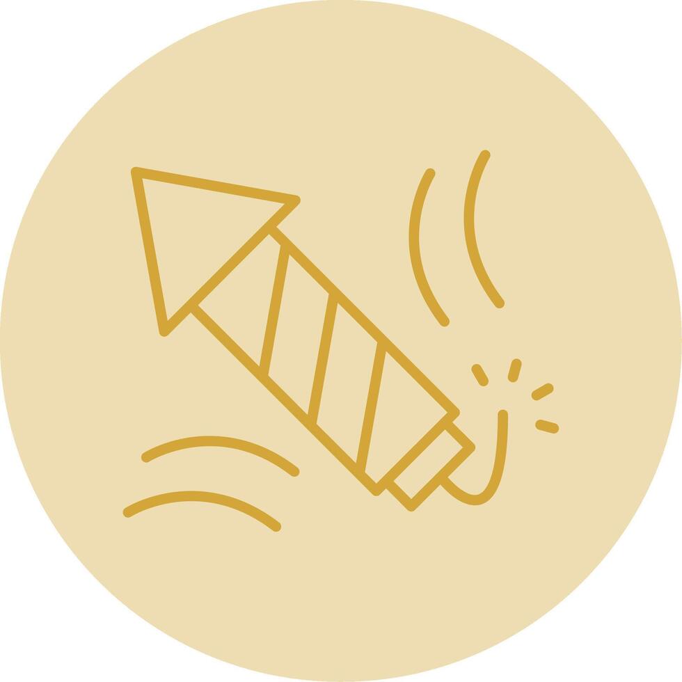 Firework Line Yellow Circle Icon vector