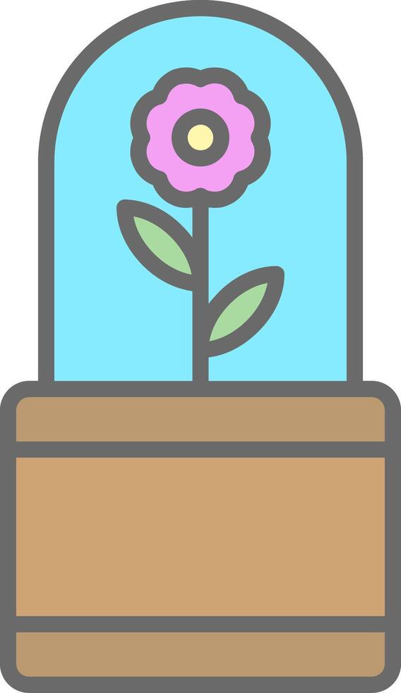 Flower Line Filled Light Icon vector