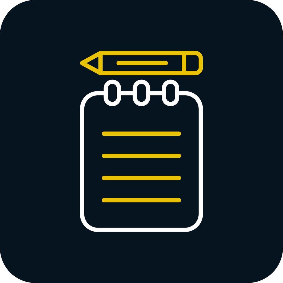 Notepad Line Red Circle Icon vector