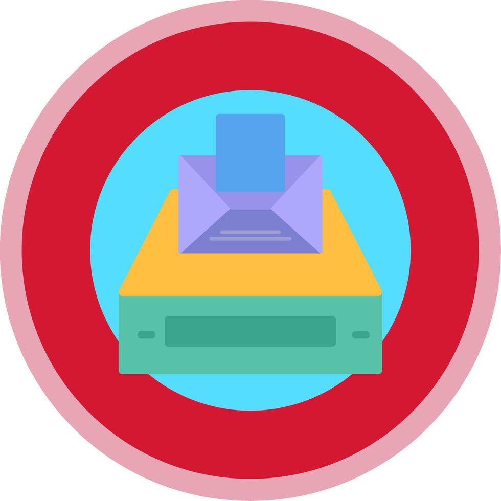 Project Inbox Flat Multi Circle Icon vector