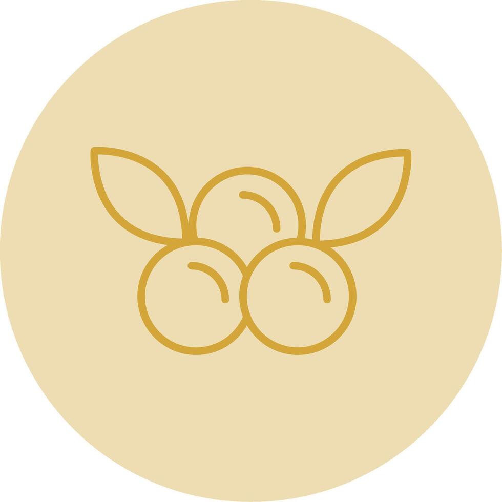 Cranberries Line Yellow Circle Icon vector