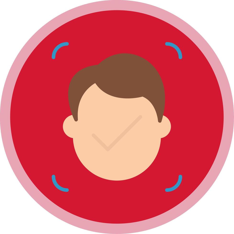 Facial Recognition Flat Multi Circle Icon vector