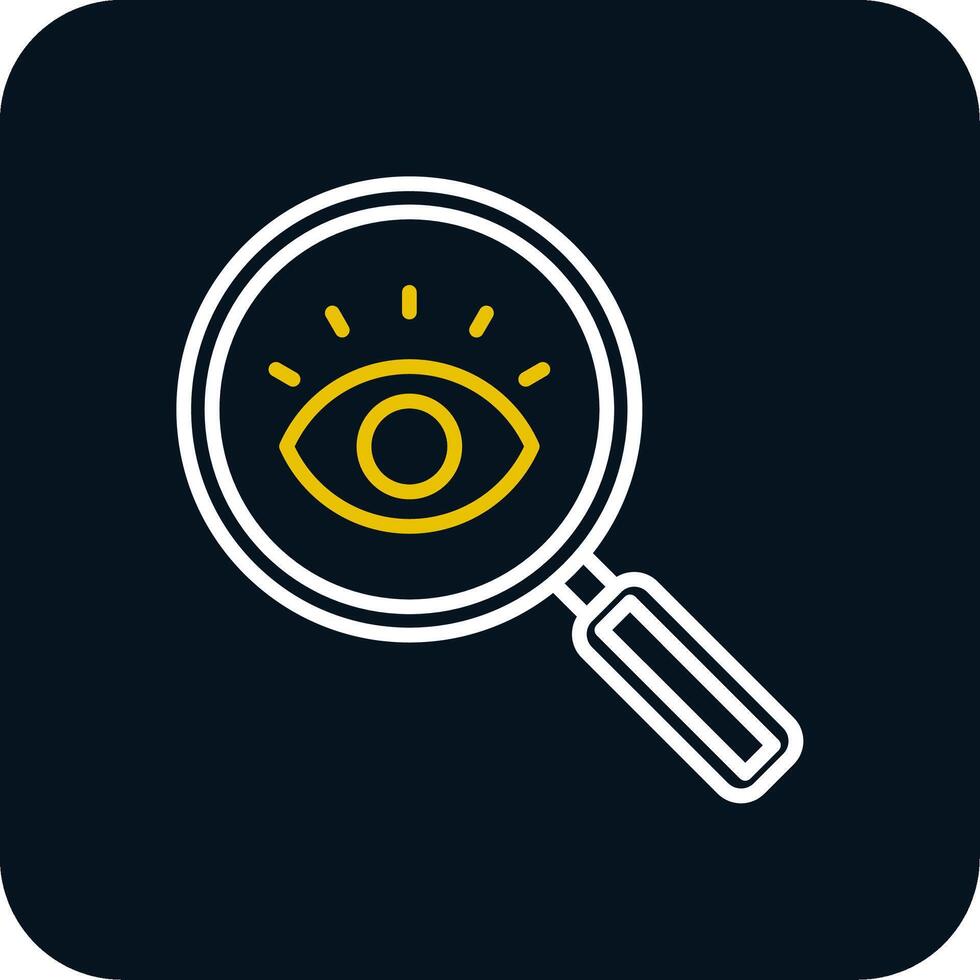 Magnifying Glass Line Red Circle Icon vector