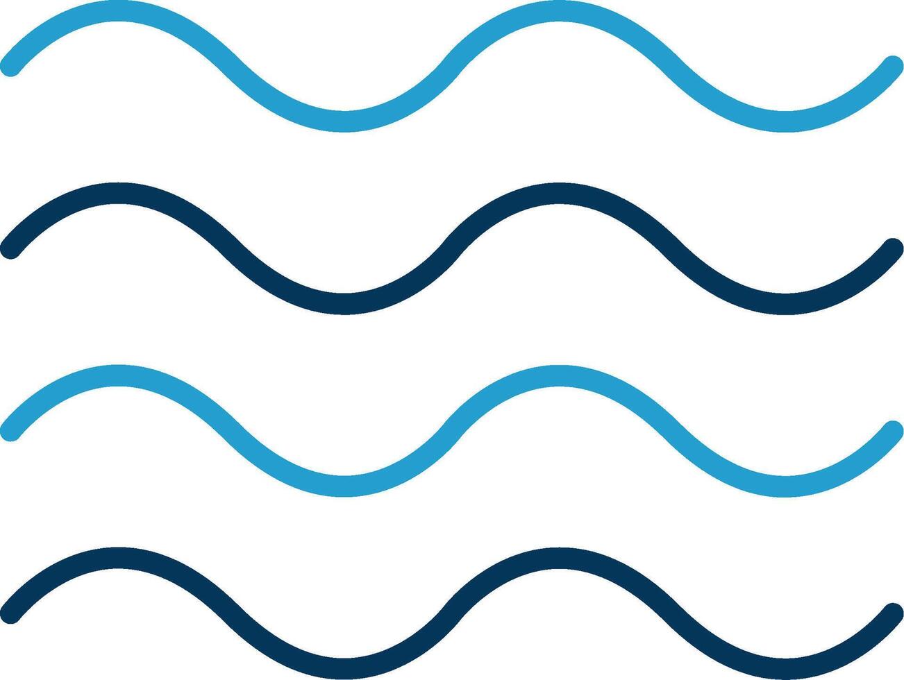 Waves Line Blue Two Color Icon vector