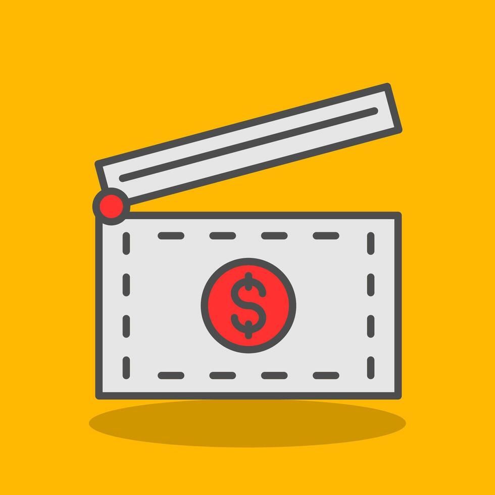 Clapperboard Filled Shadow Icon vector
