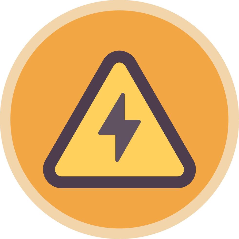 Electrical Danger Sign Flat Multi Circle Icon vector