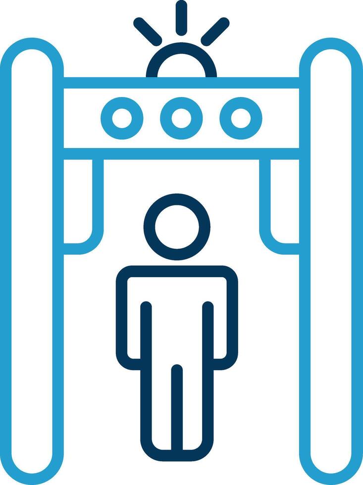 Metal Detector Line Blue Two Color Icon vector
