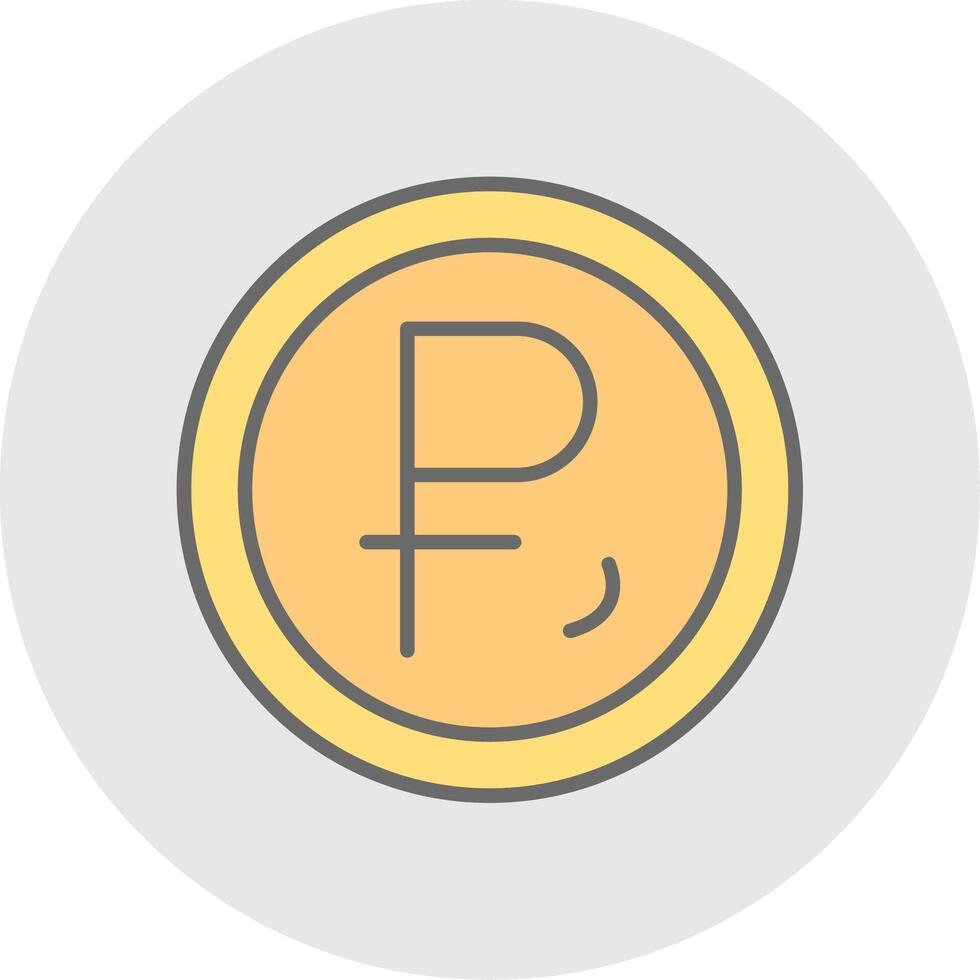 Ruble Line Filled Light Icon vector