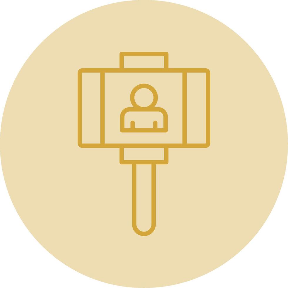 Vlogger Line Yellow Circle Icon vector