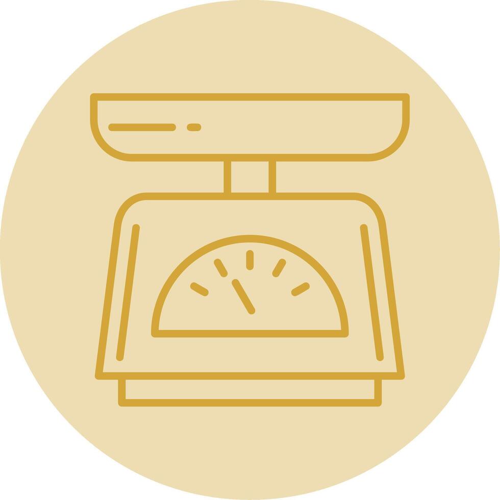 Weighing Line Yellow Circle Icon vector