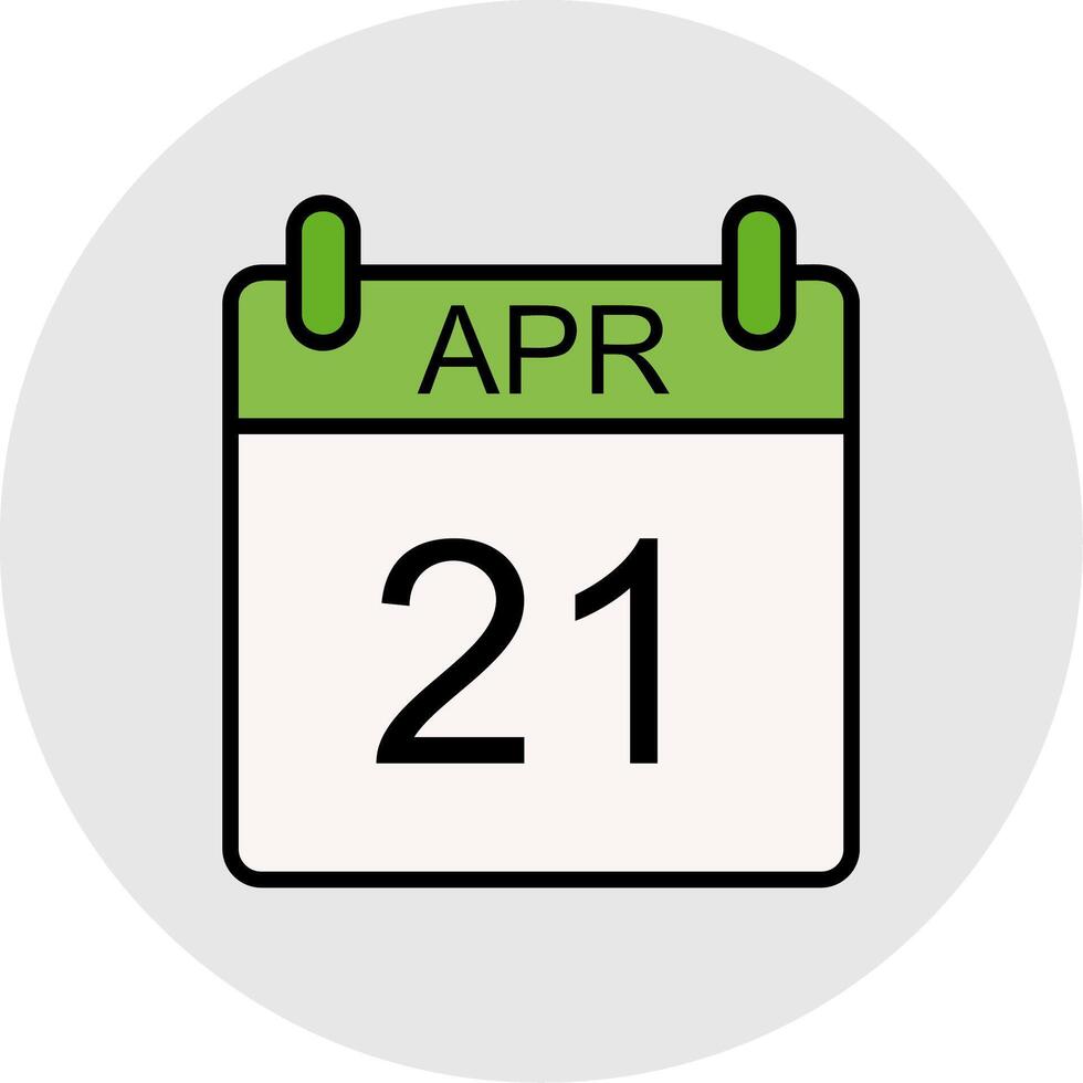 April Line Filled Light Icon vector