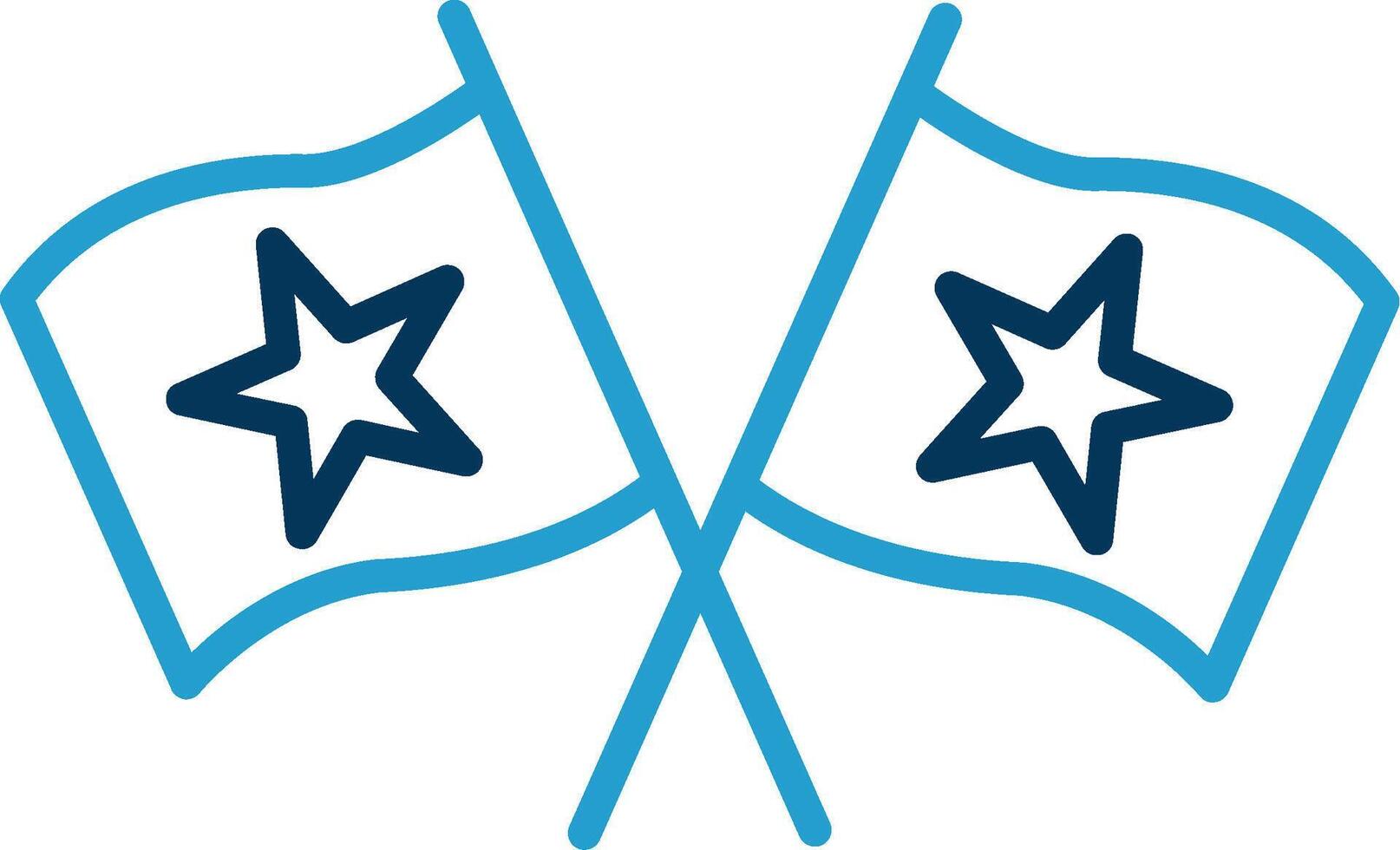 Flags Line Blue Two Color Icon vector