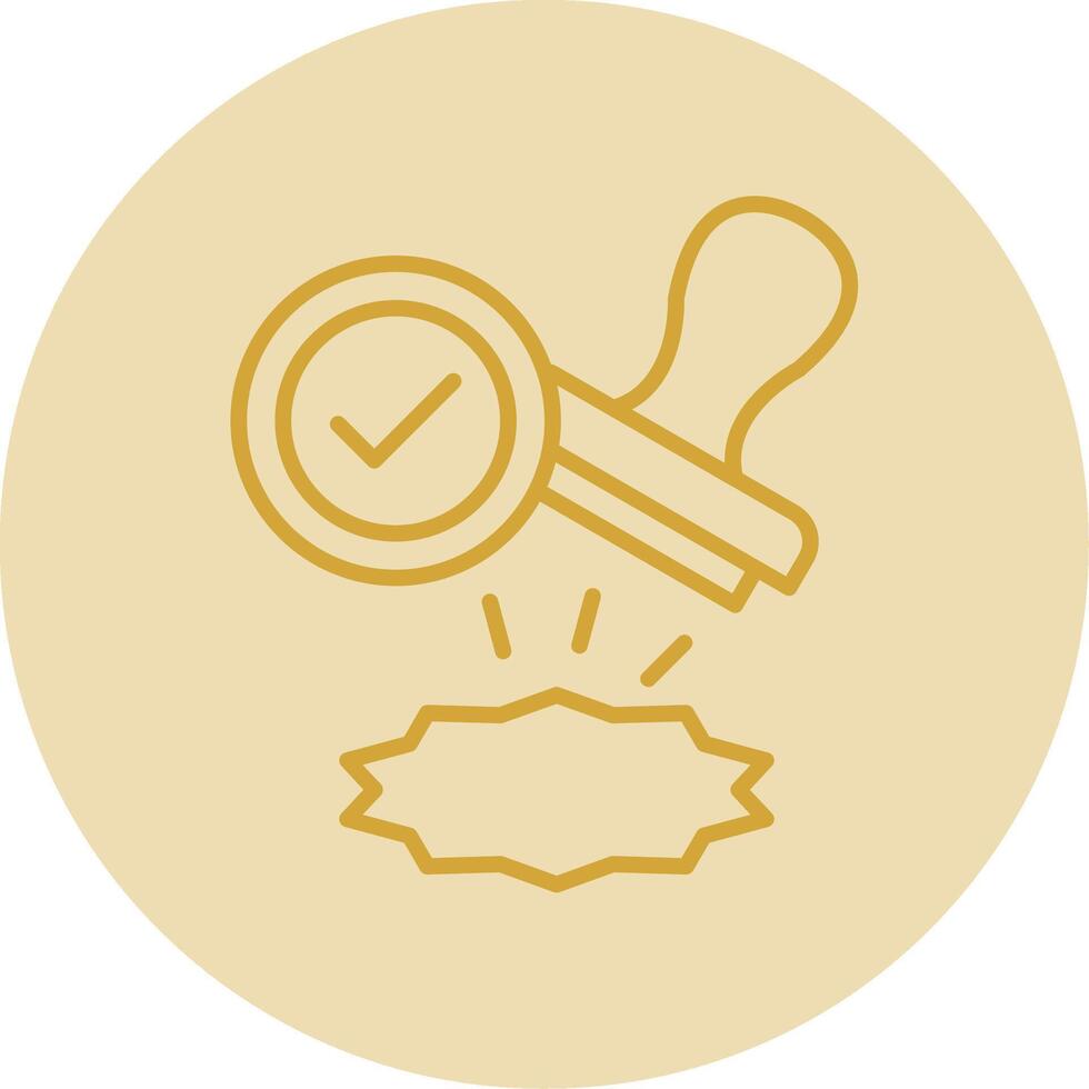 Stamp Line Yellow Circle Icon vector