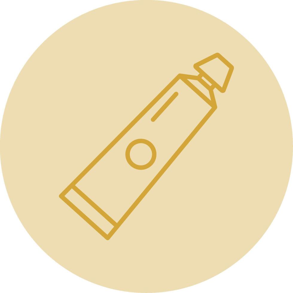 Tooth Paste Line Yellow Circle Icon vector