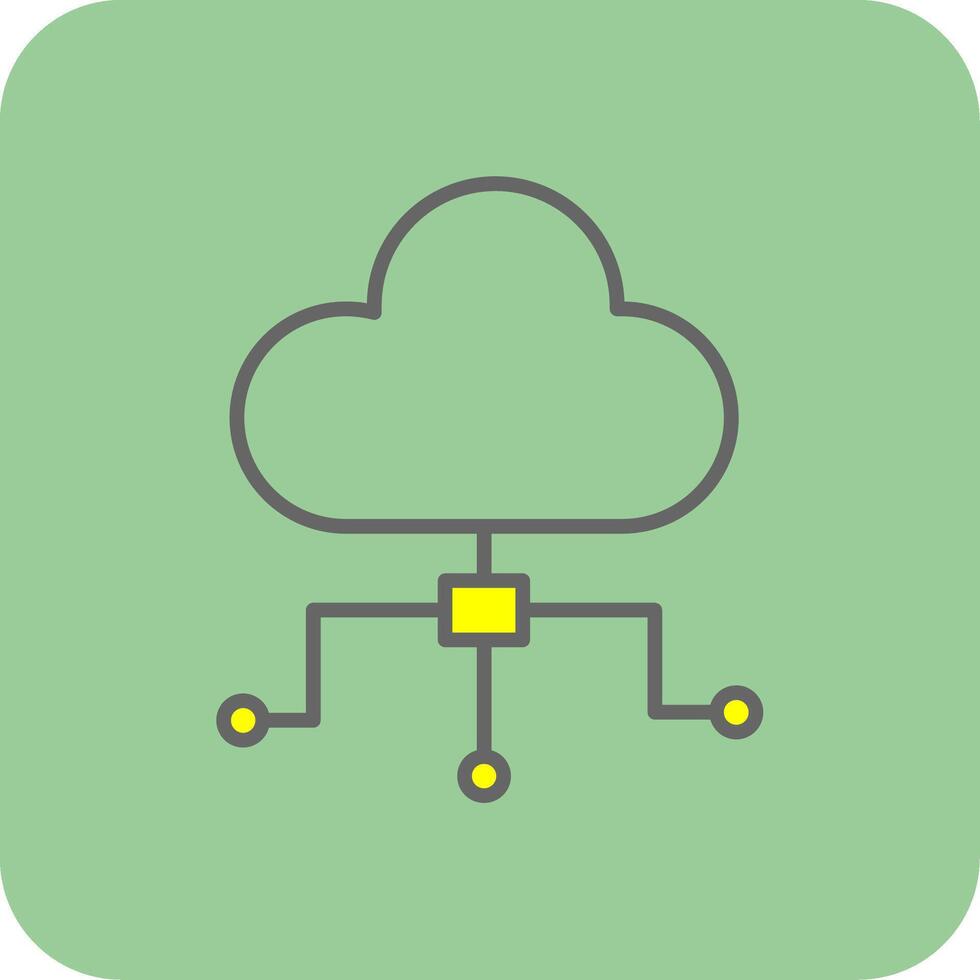 Cloud Computing Filled Yellow Icon vector